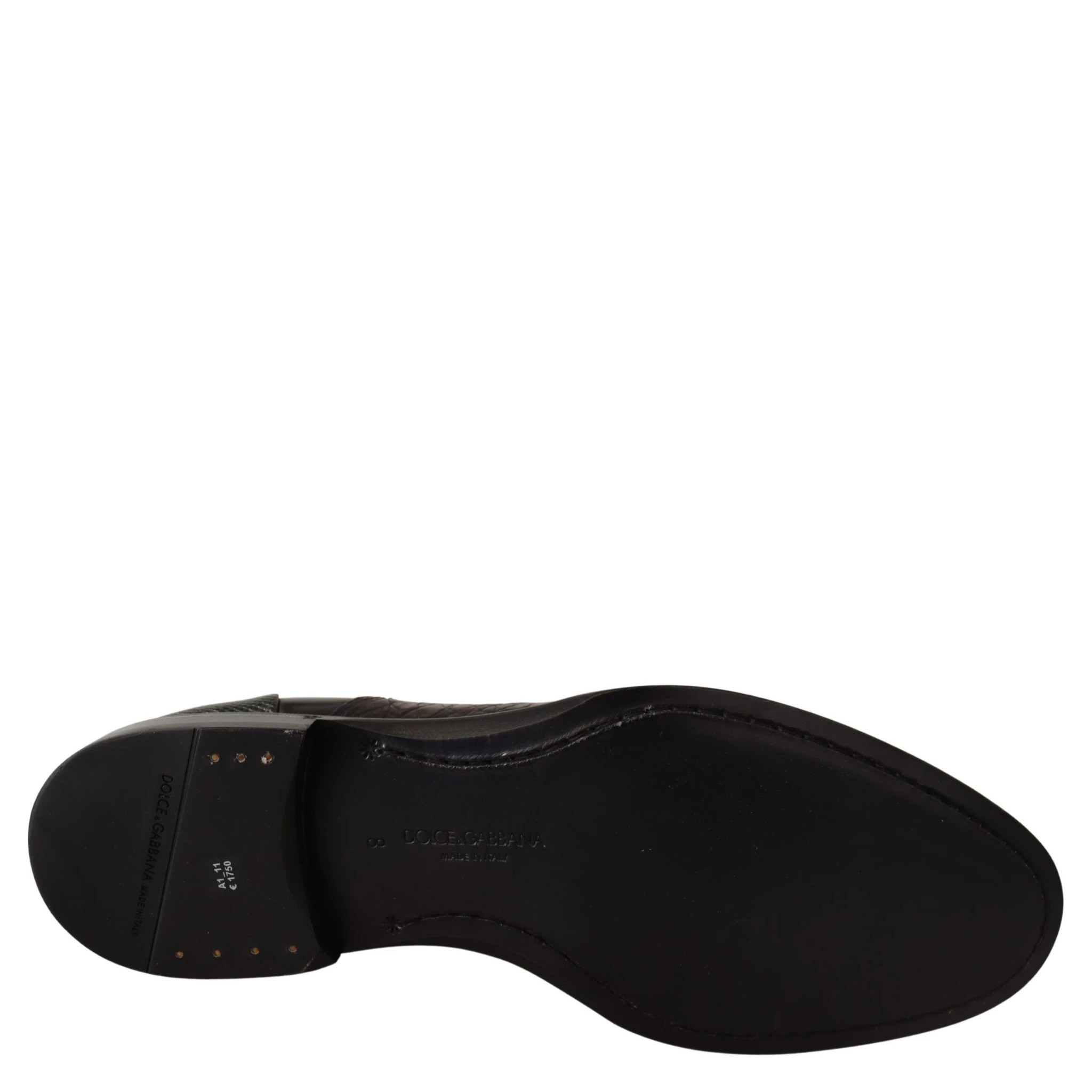 Black Leather Exotic Skins Formal Shoes