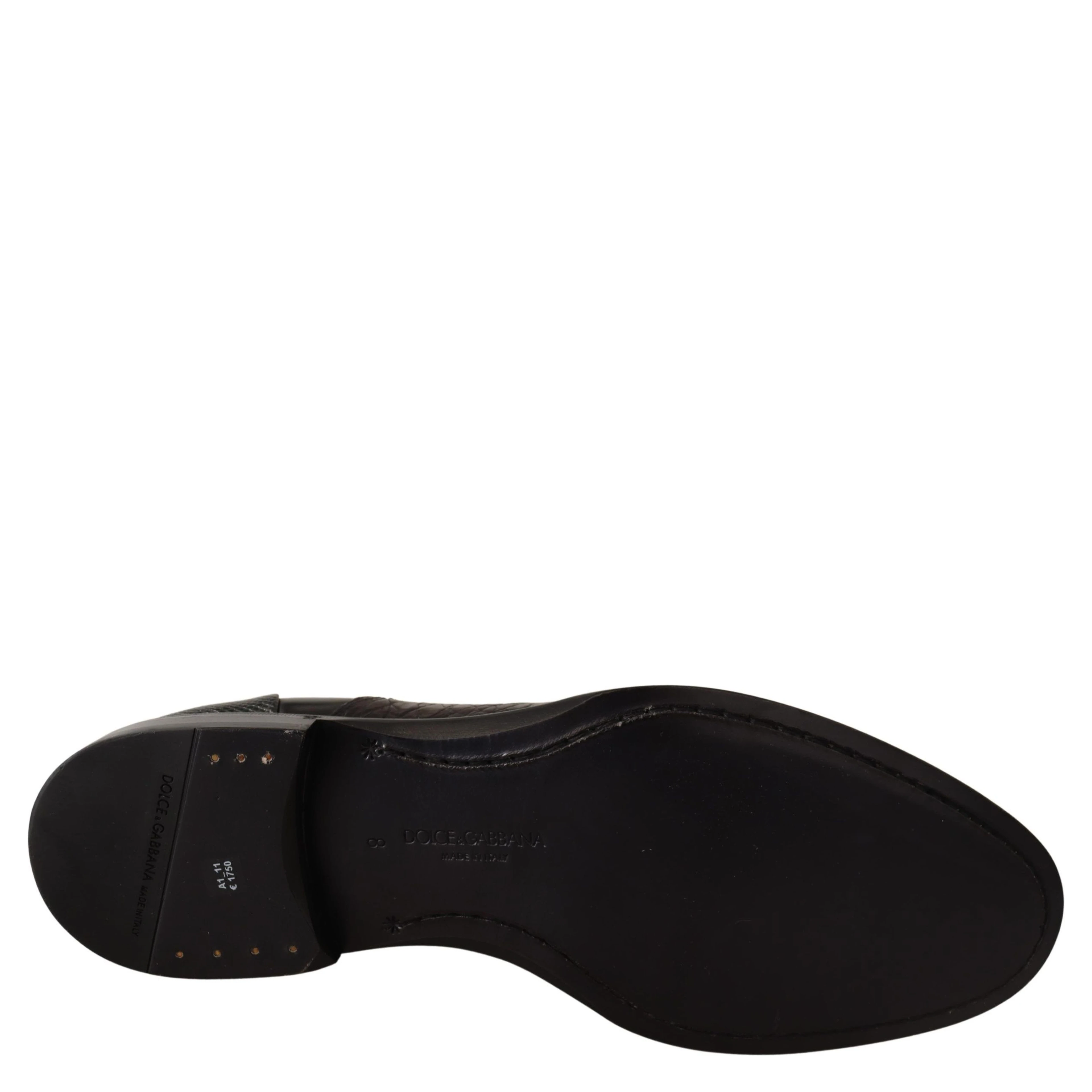 Black Leather Exotic Skins Formal Shoes