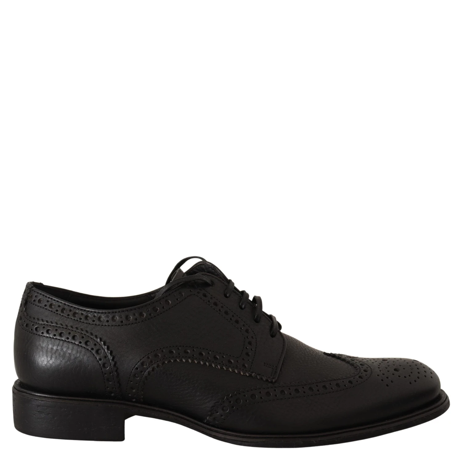 Black Leather Oxford Wingtip Formal Dress Shoes