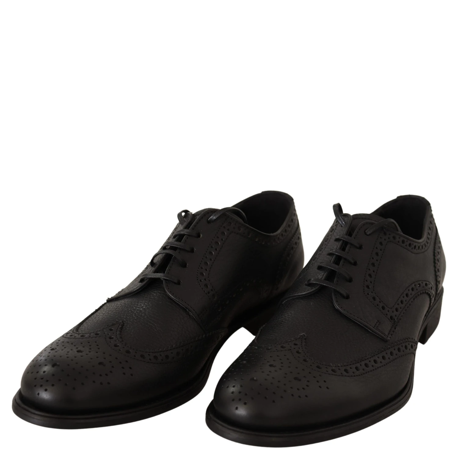 Black Leather Oxford Wingtip Formal Dress Shoes