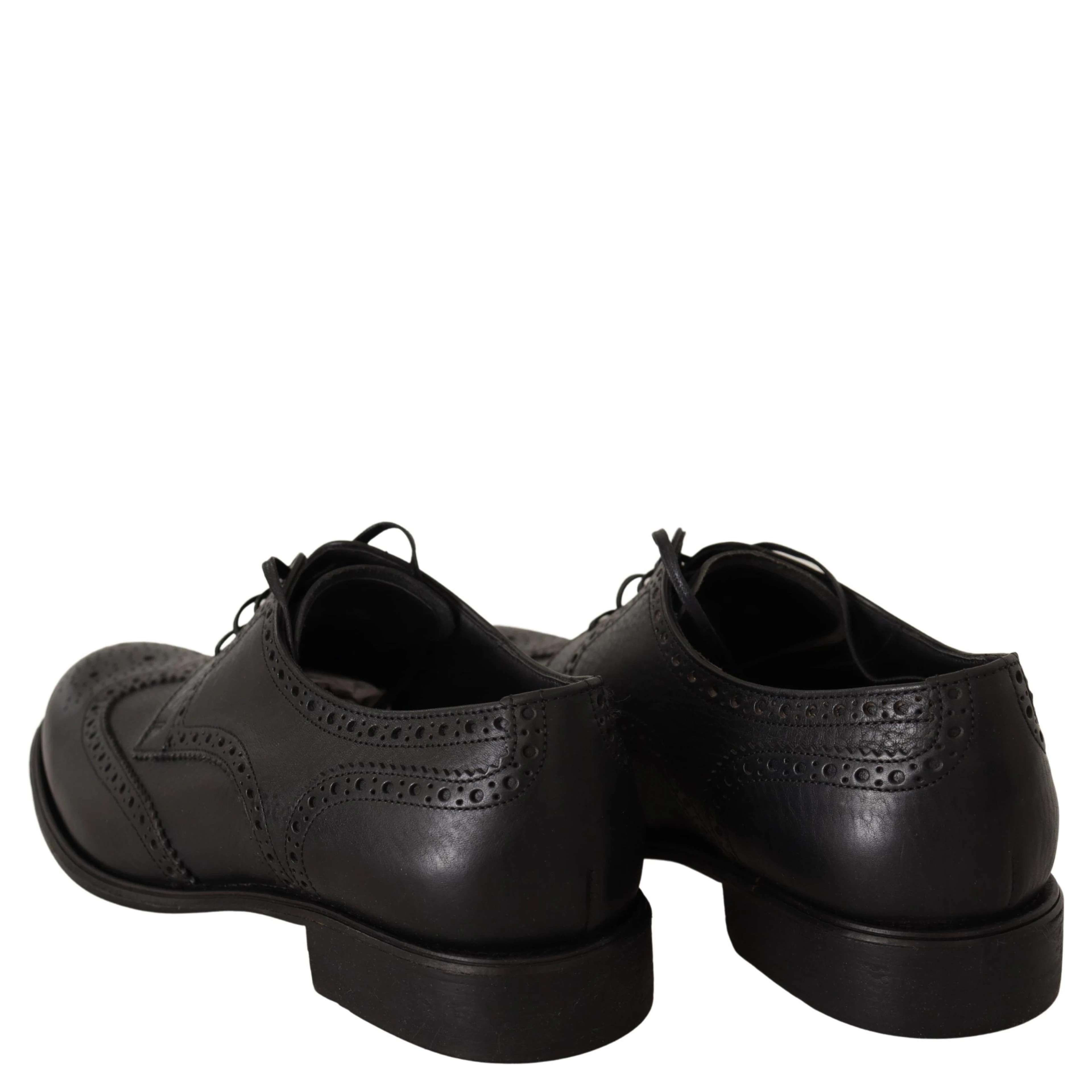 Black Leather Oxford Wingtip Formal Dress Shoes