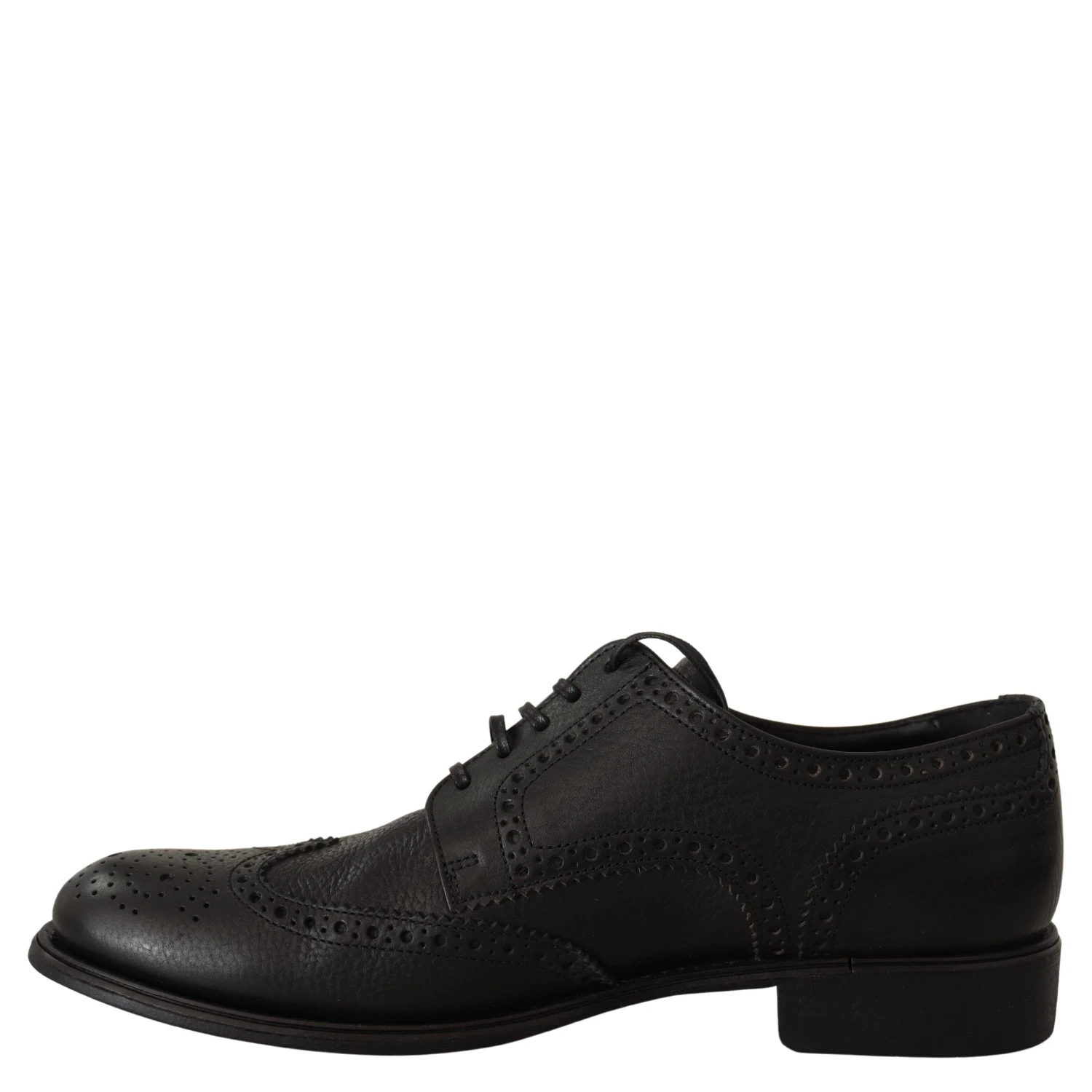 Black Leather Oxford Wingtip Formal Dress Shoes