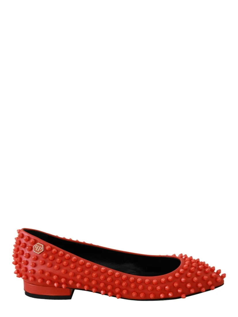 Orange Leather Ballerina WHAT I DO Flats Shoes