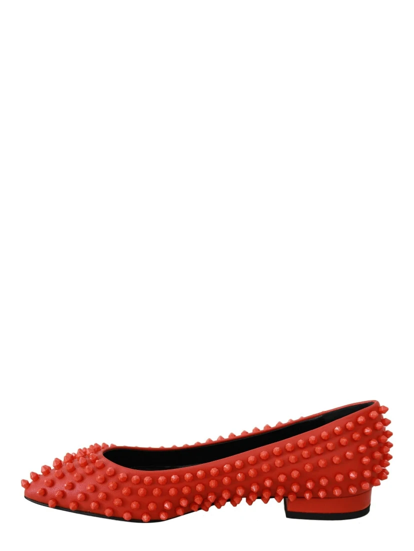 Orange Leather Ballerina WHAT I DO Flats Shoes