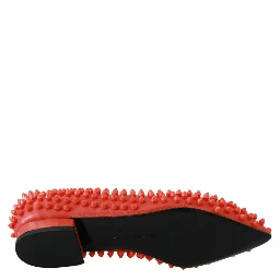 Orange Leather Ballerina WHAT I DO Flats Shoes