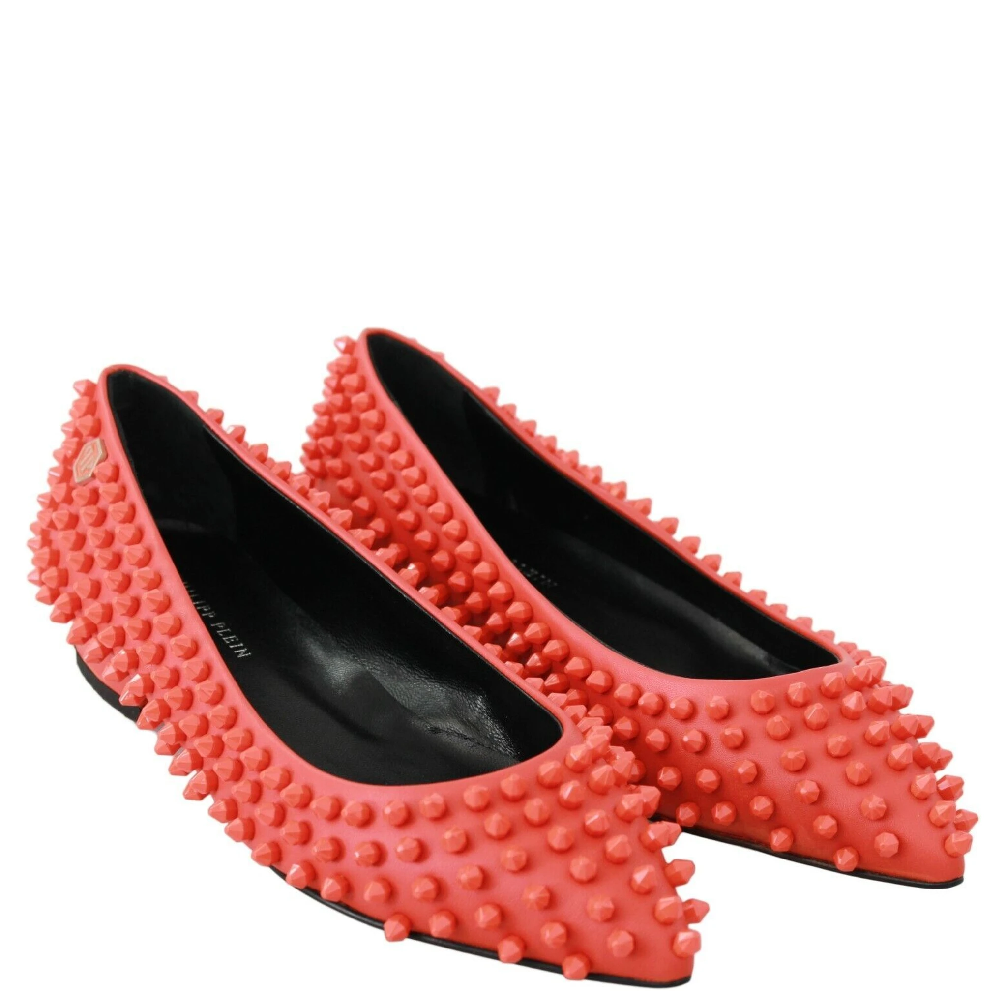 Orange Leather Ballerina WHAT I DO Flats Shoes