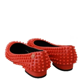 Orange Leather Ballerina WHAT I DO Flats Shoes