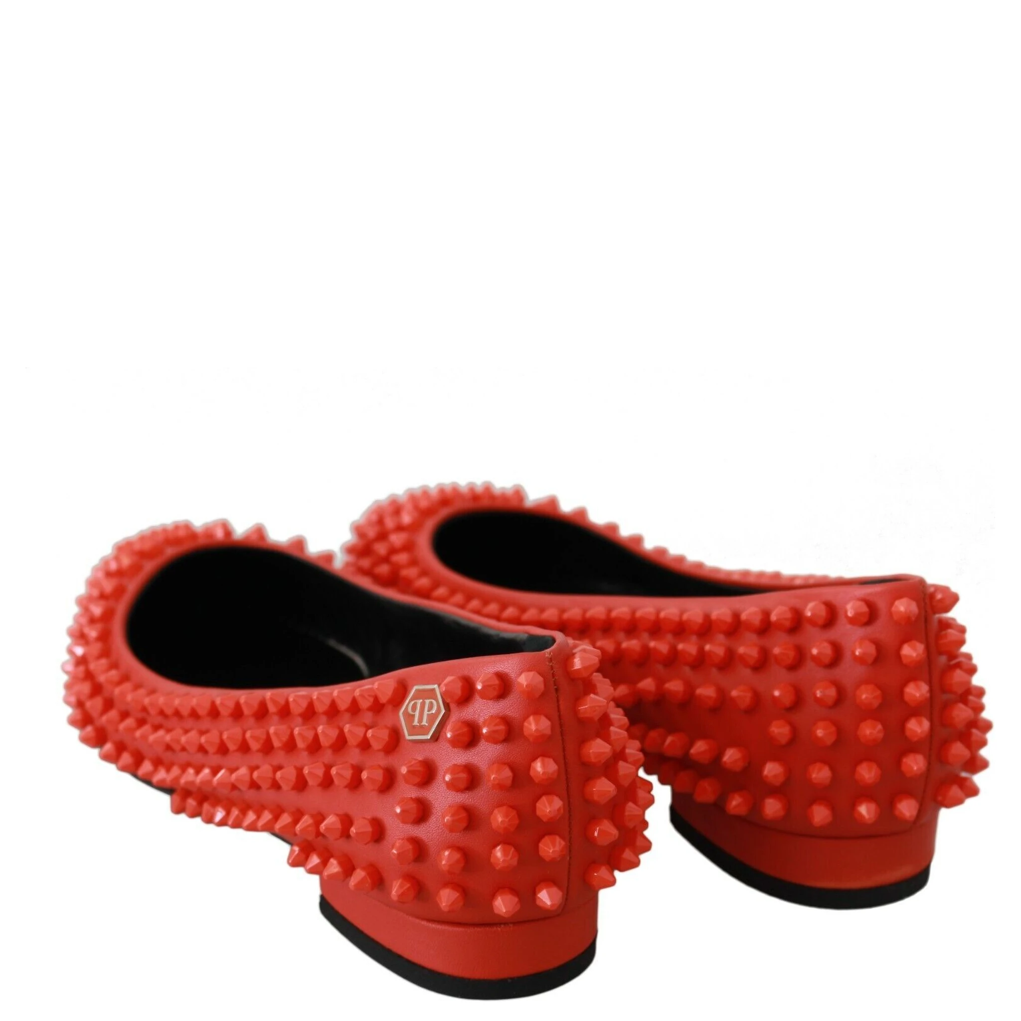 Orange Leather Ballerina WHAT I DO Flats Shoes