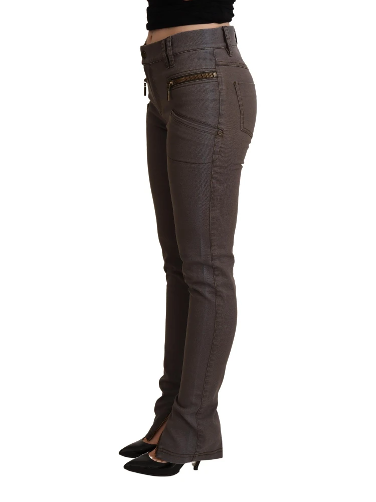 Brown Cotton Stretch Skinny Denim Jeans alternative