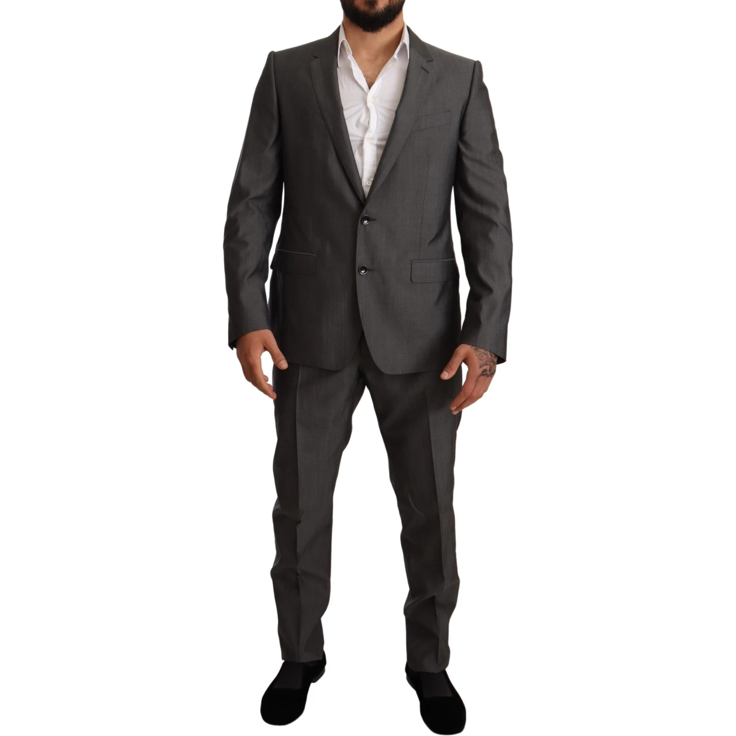 Gray Metallic MARTINI Slim Fit Set Suit