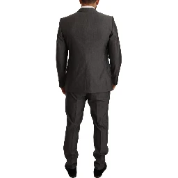 Gray Metallic MARTINI Slim Fit Set Suit