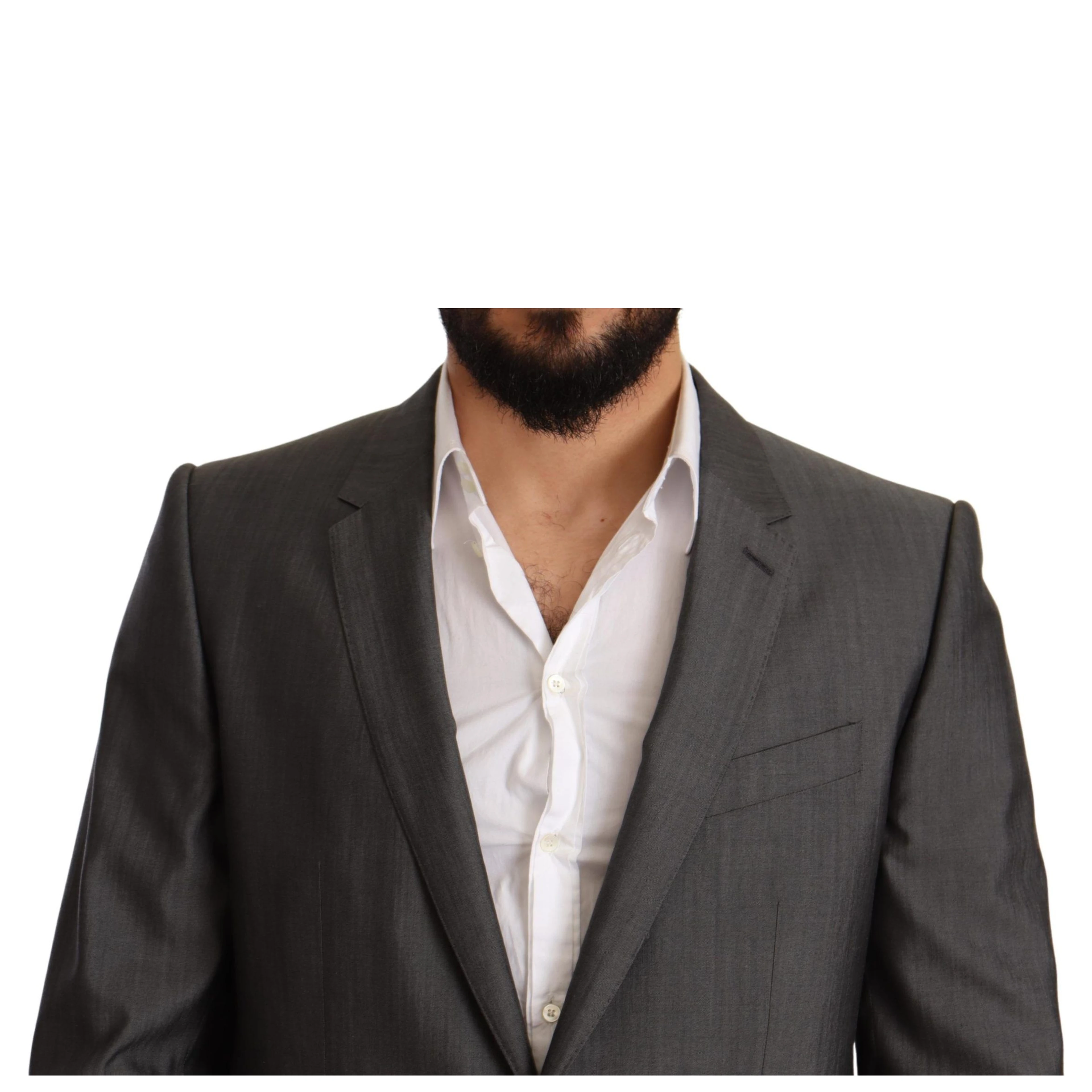 Gray Metallic MARTINI Slim Fit Set Suit