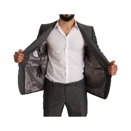 Gray Metallic MARTINI Slim Fit Set Suit