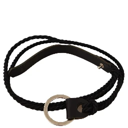 Black Leather Slim Women Waistband Metal Buckle Belt