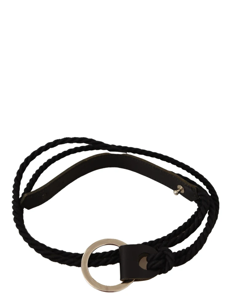 Black Leather Slim Women Waistband Metal Buckle Belt