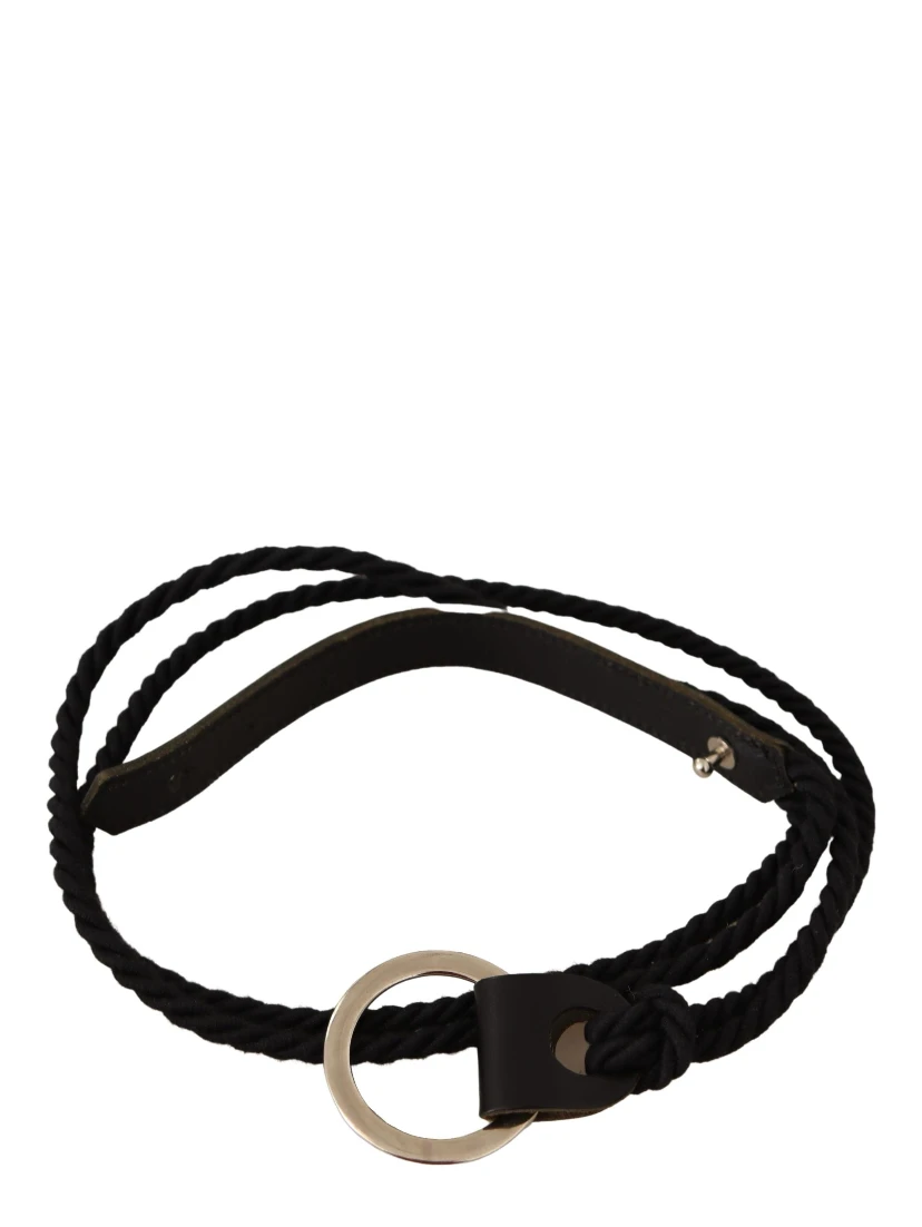 Black Leather Slim Women Waistband Metal Buckle Belt