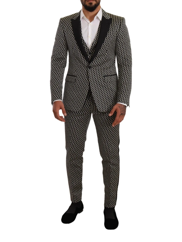 Black White Check 3 Piece Set MARTINI Suit