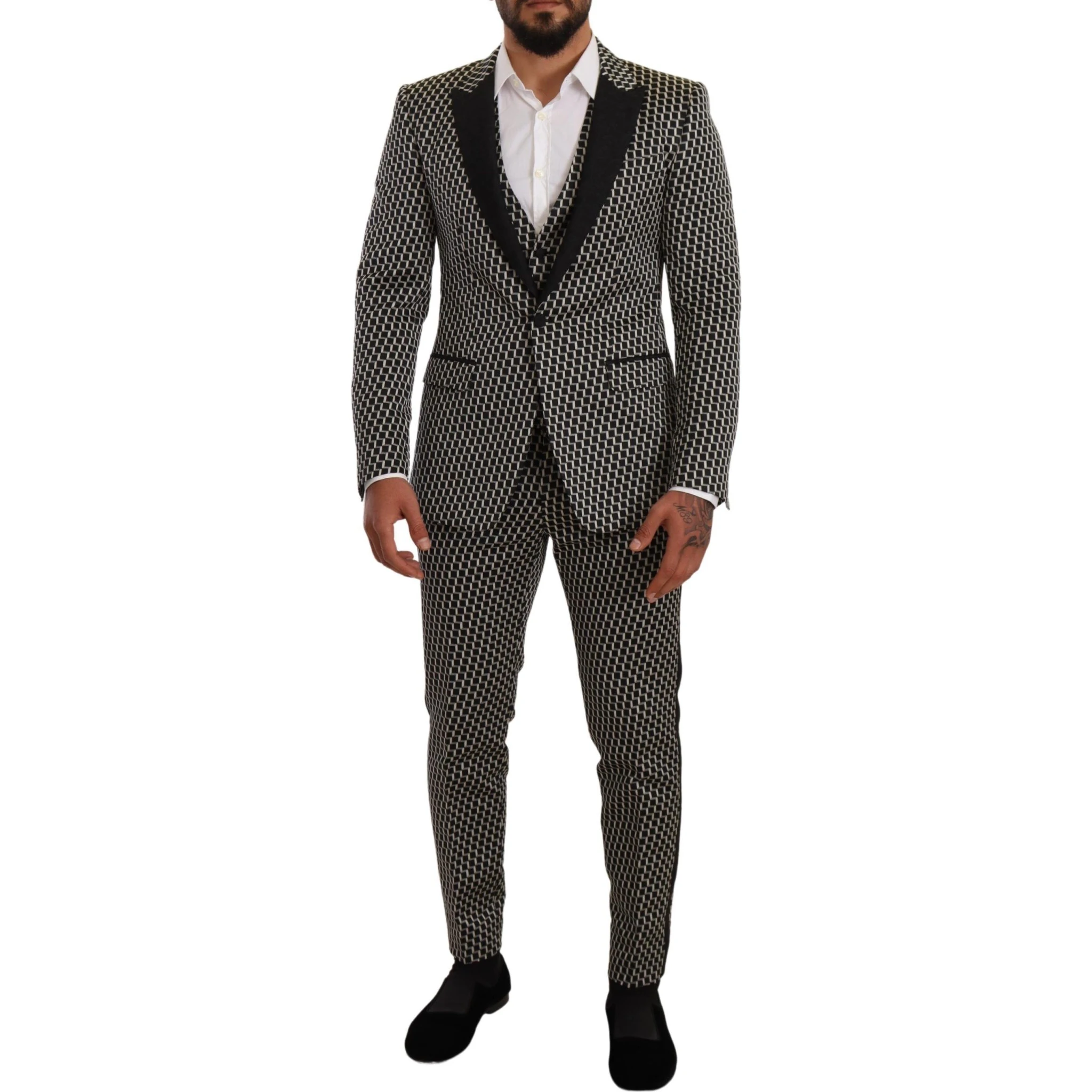 Black White Check 3 Piece Set MARTINI Suit