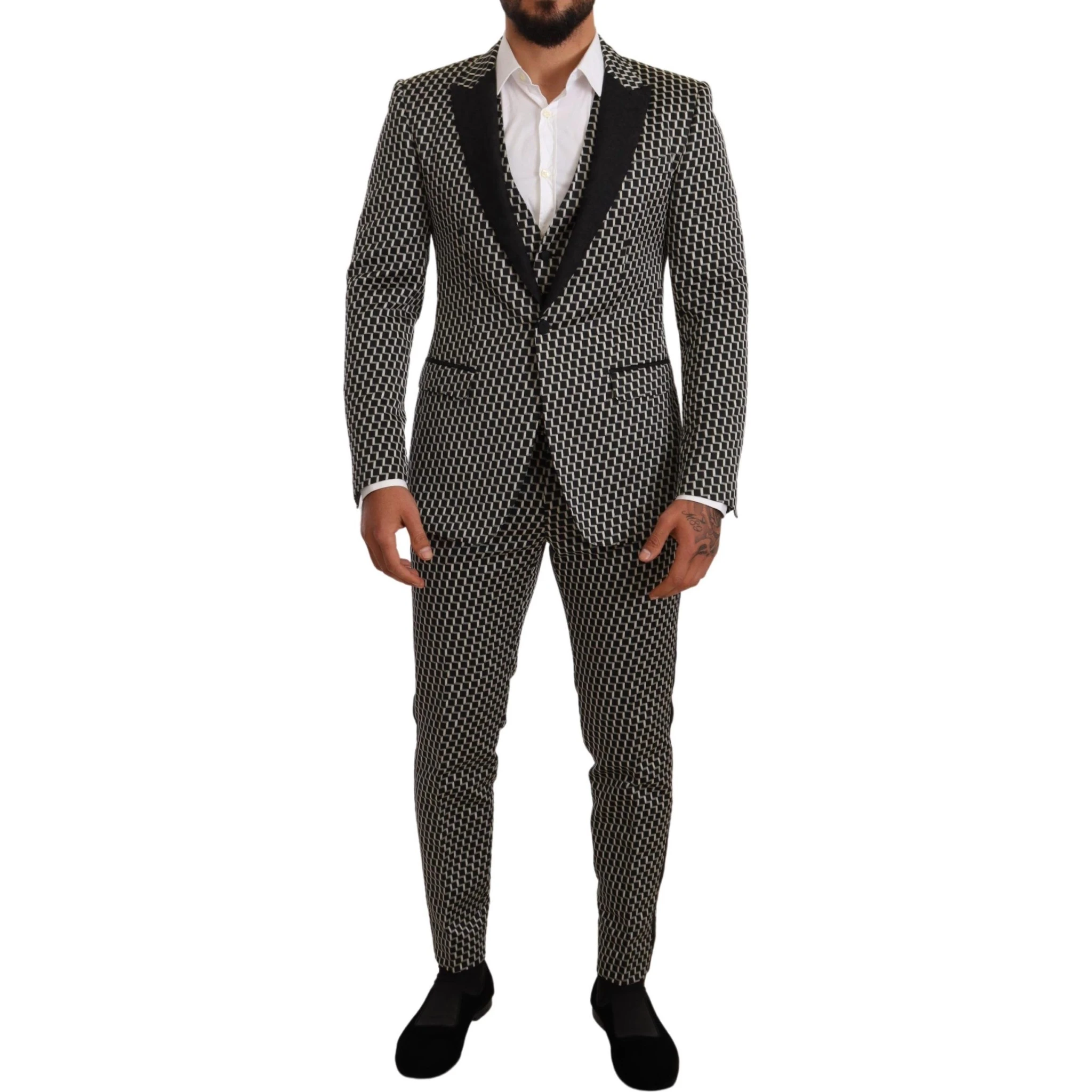 Black White Check 3 Piece Set MARTINI Suit