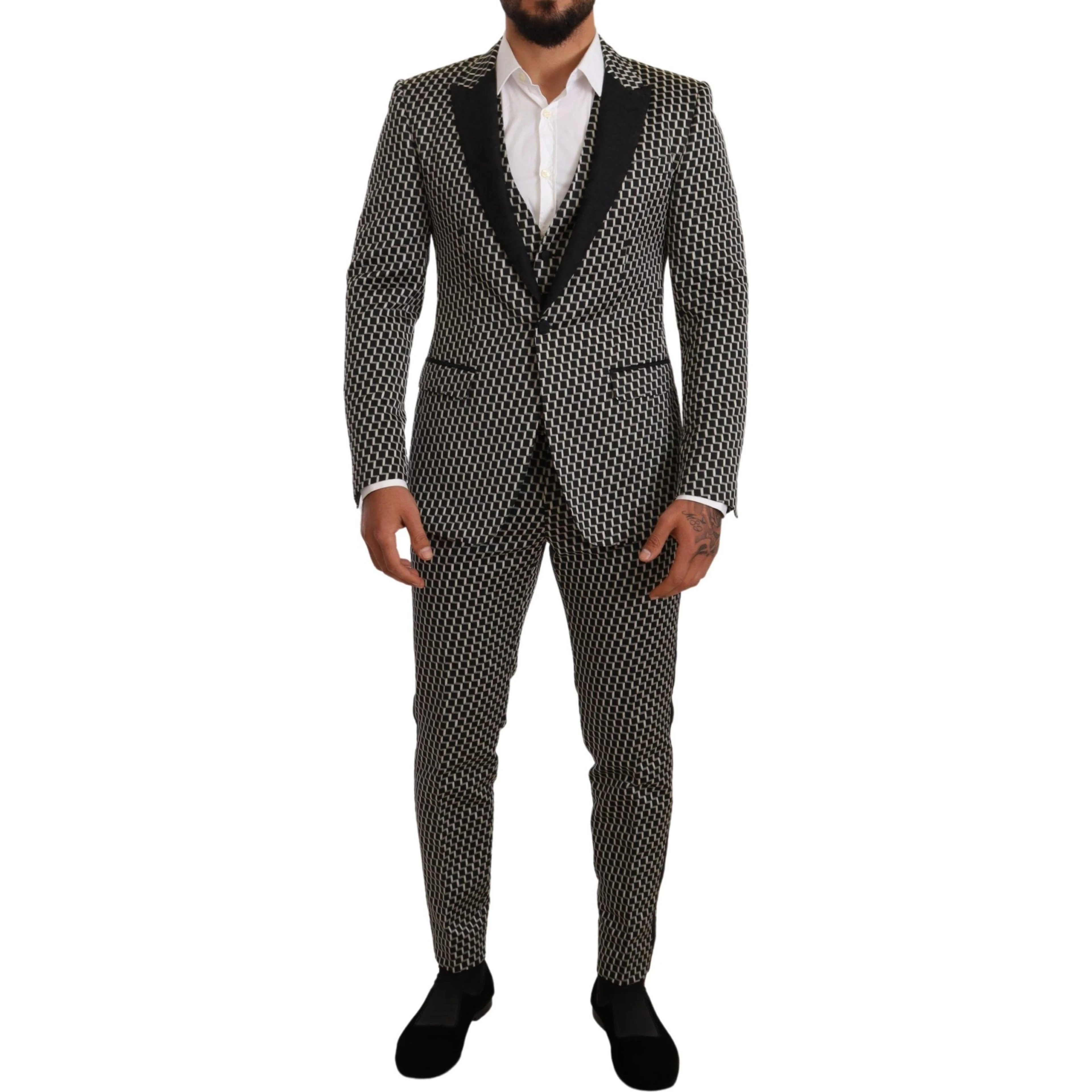 Black White Check 3 Piece Set MARTINI Suit