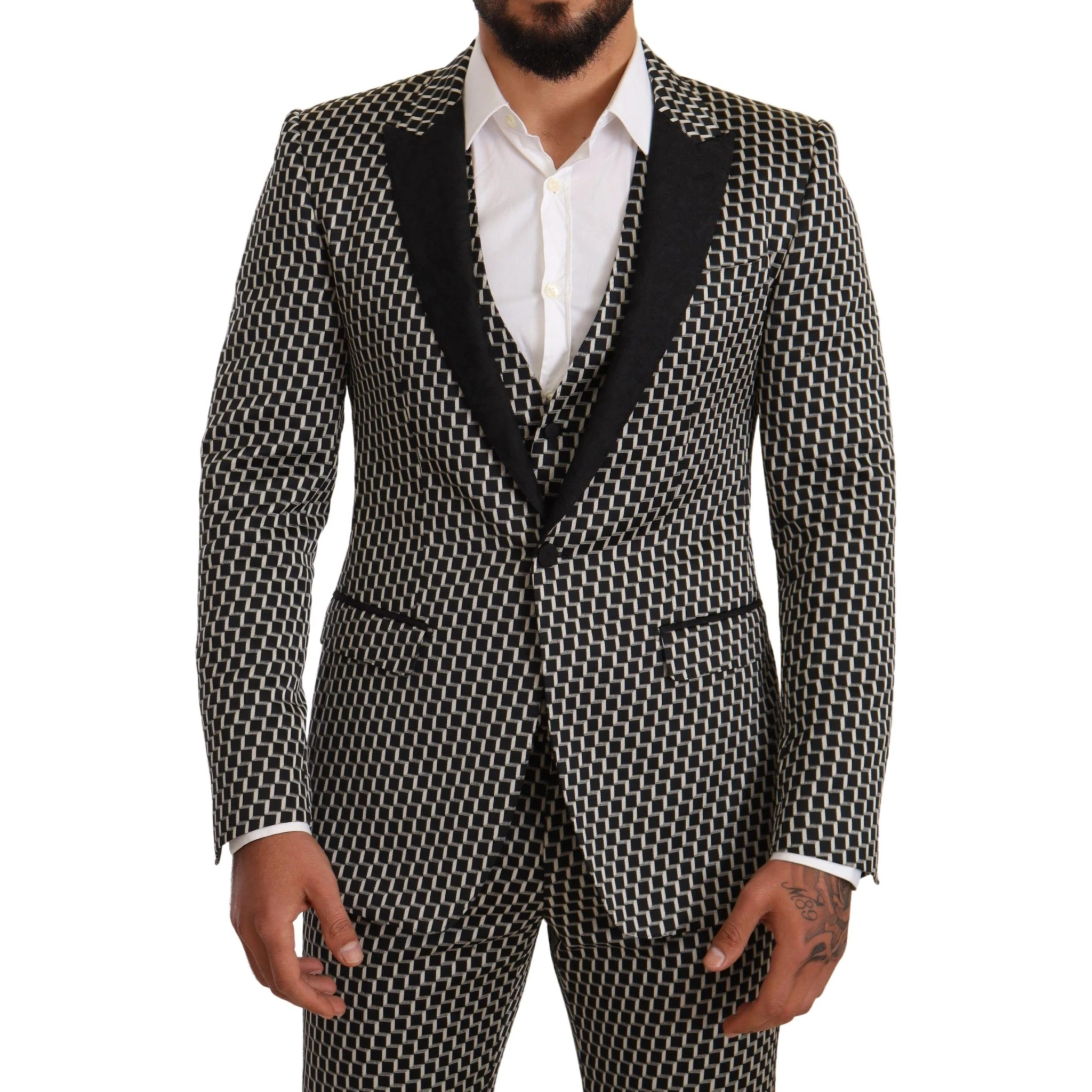 Black White Check 3 Piece Set MARTINI Suit