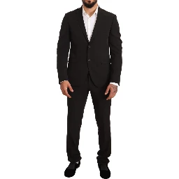 Black Polyester Slim 2 Piece Set TAGLIENTE Suit