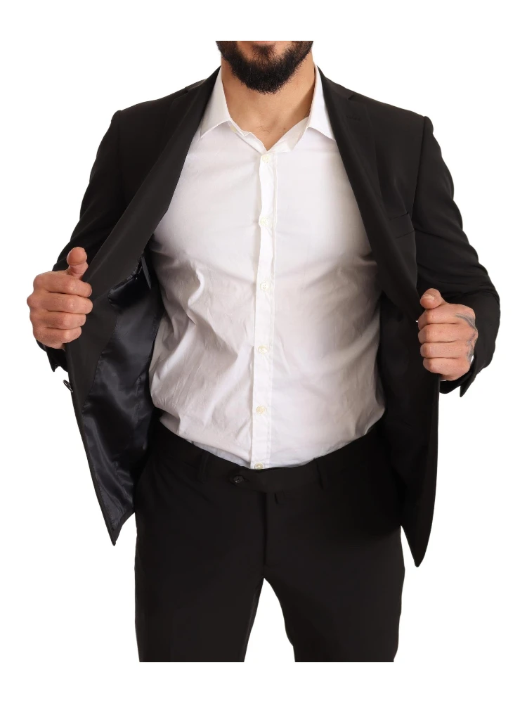 Black Polyester Slim 2 Piece Set TAGLIENTE Suit alternative