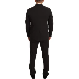 Black Polyester Slim 2 Piece Set TAGLIENTE Suit