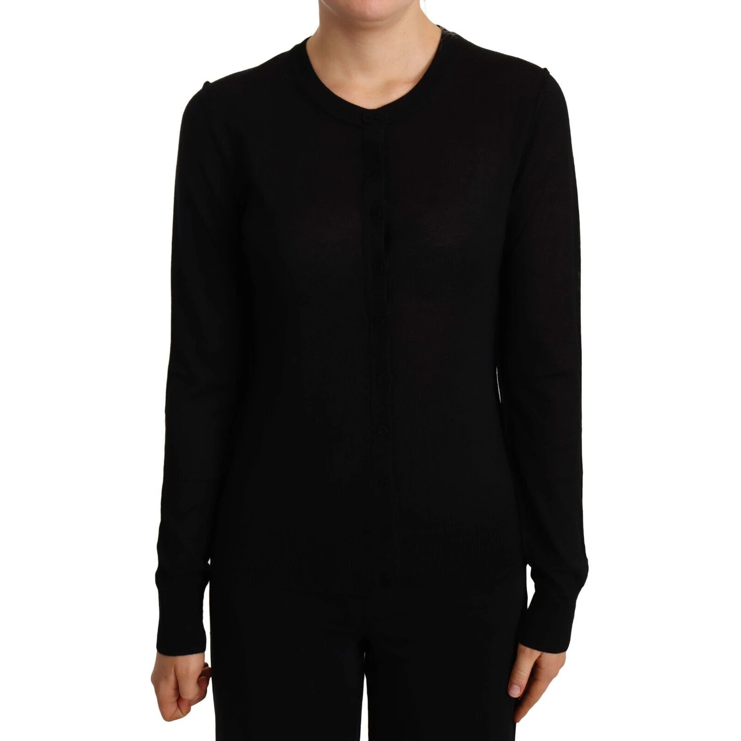 Black Crewneck Pullover STAFF Sweater Wool