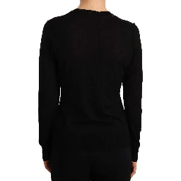 Black Crewneck Pullover STAFF Sweater Wool