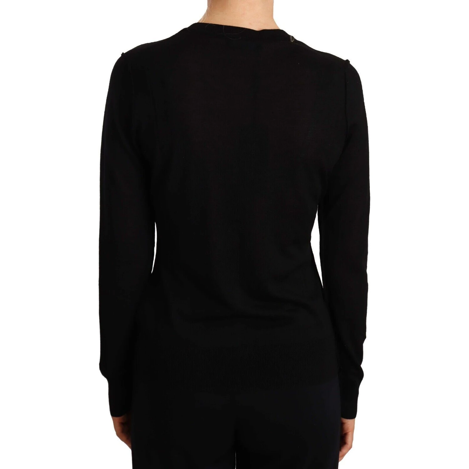 Black Crewneck Pullover STAFF Sweater Wool