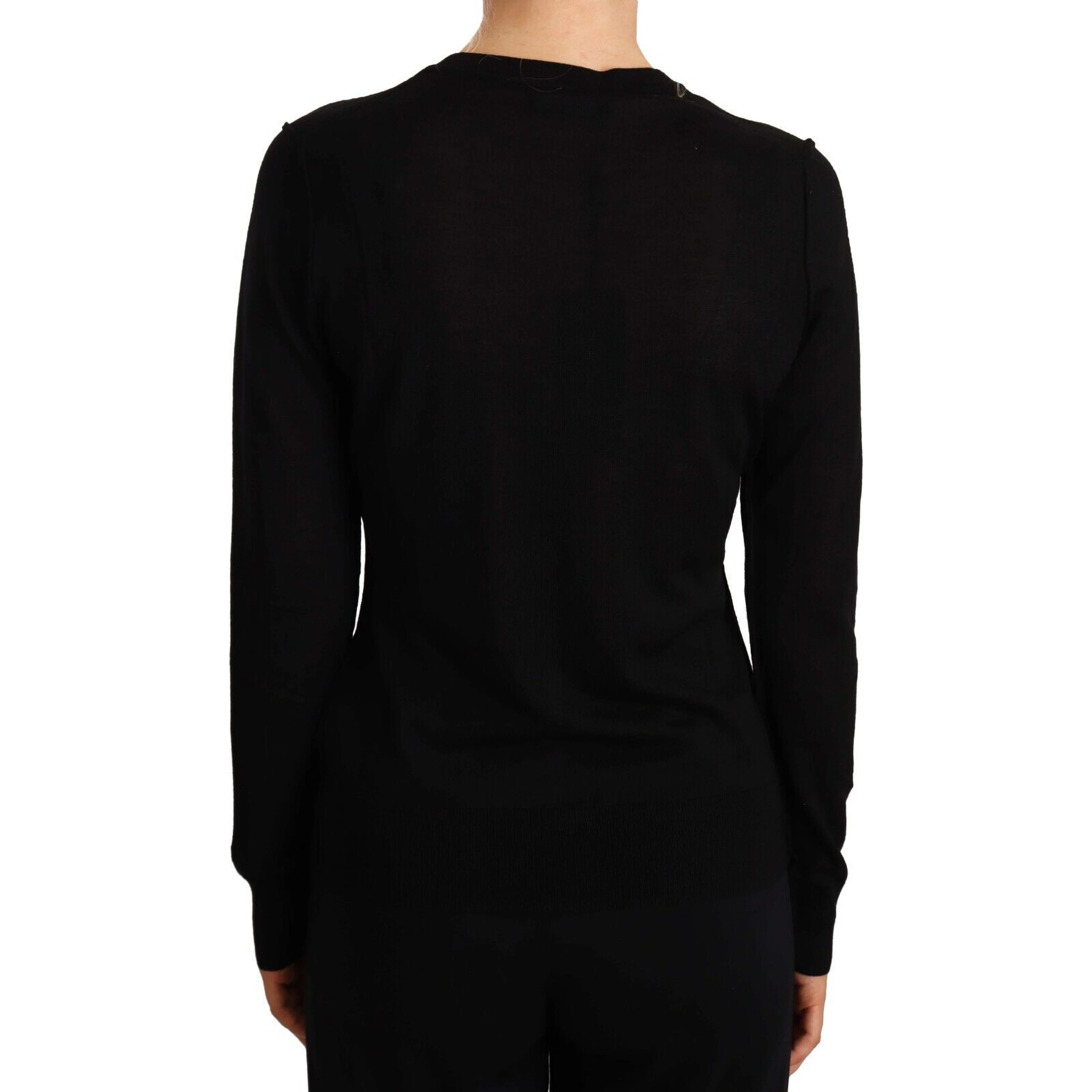 Black Crewneck Pullover STAFF Sweater Wool