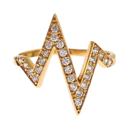 Gold 925 Silver Womens Clear CZ 18K Ring