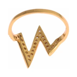 Gold 925 Silver Womens Clear CZ 18K Ring