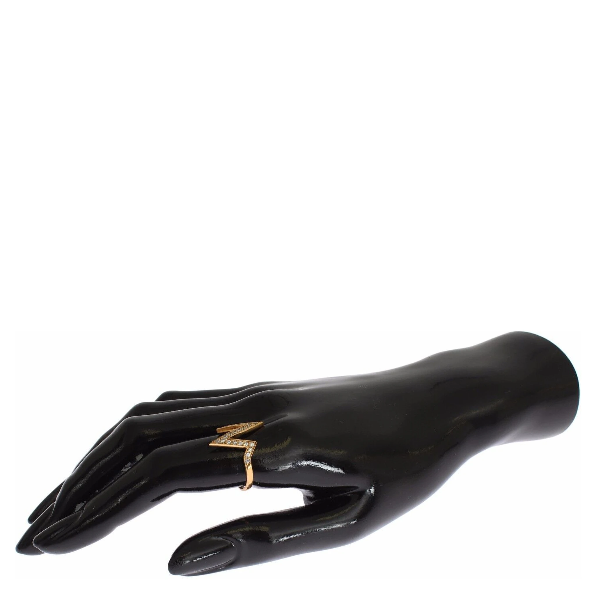 Gold 925 Silver Womens Clear CZ 18K Ring