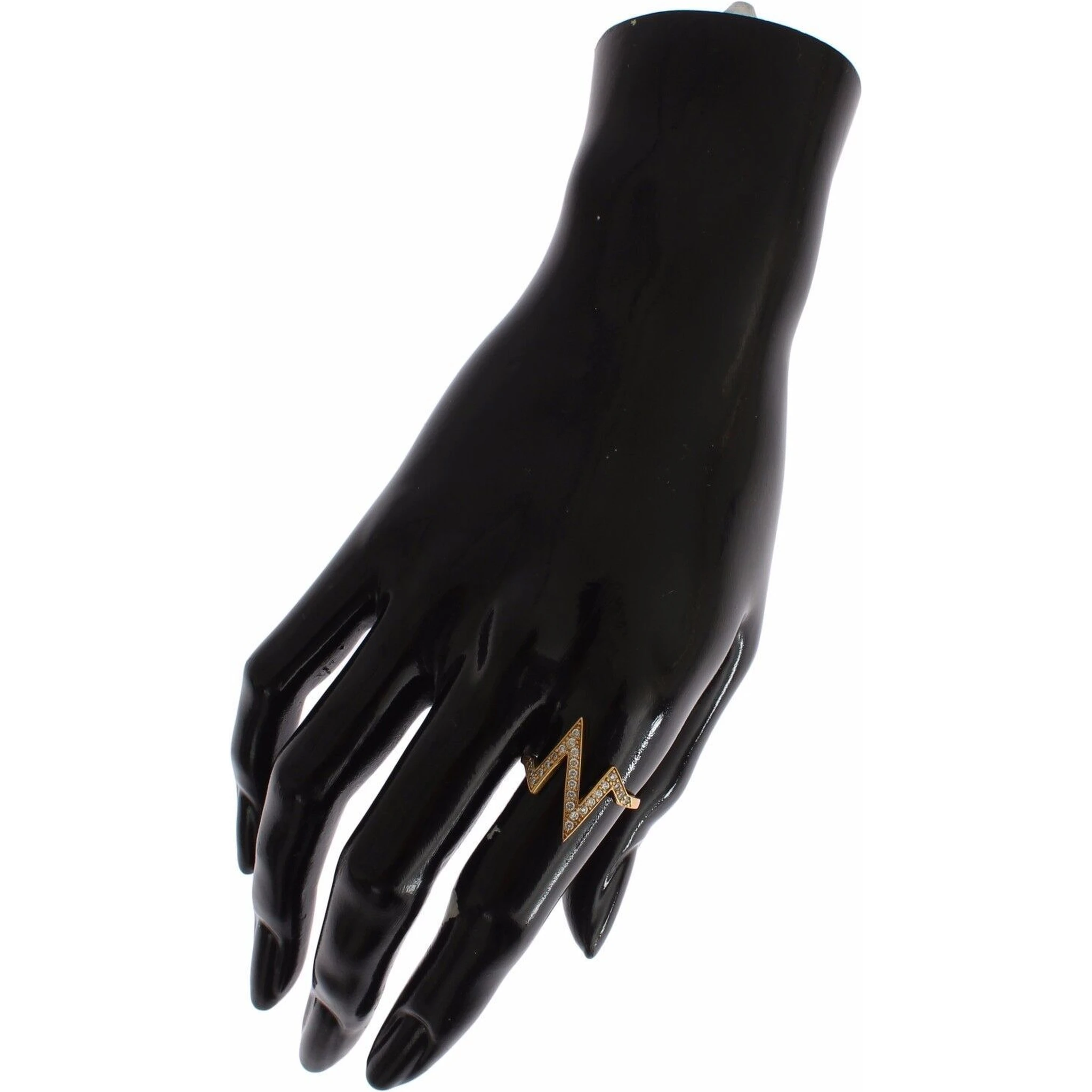 Gold 925 Silver Womens Clear CZ 18K Ring