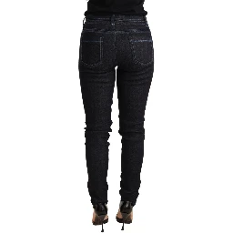 Blue Cotton Low Waist Slim Fit Denim Women Trouser Jeans
