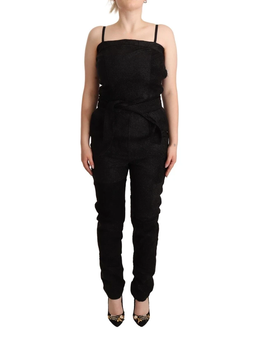Black Spaghetti Strap Jumpsuit Dress