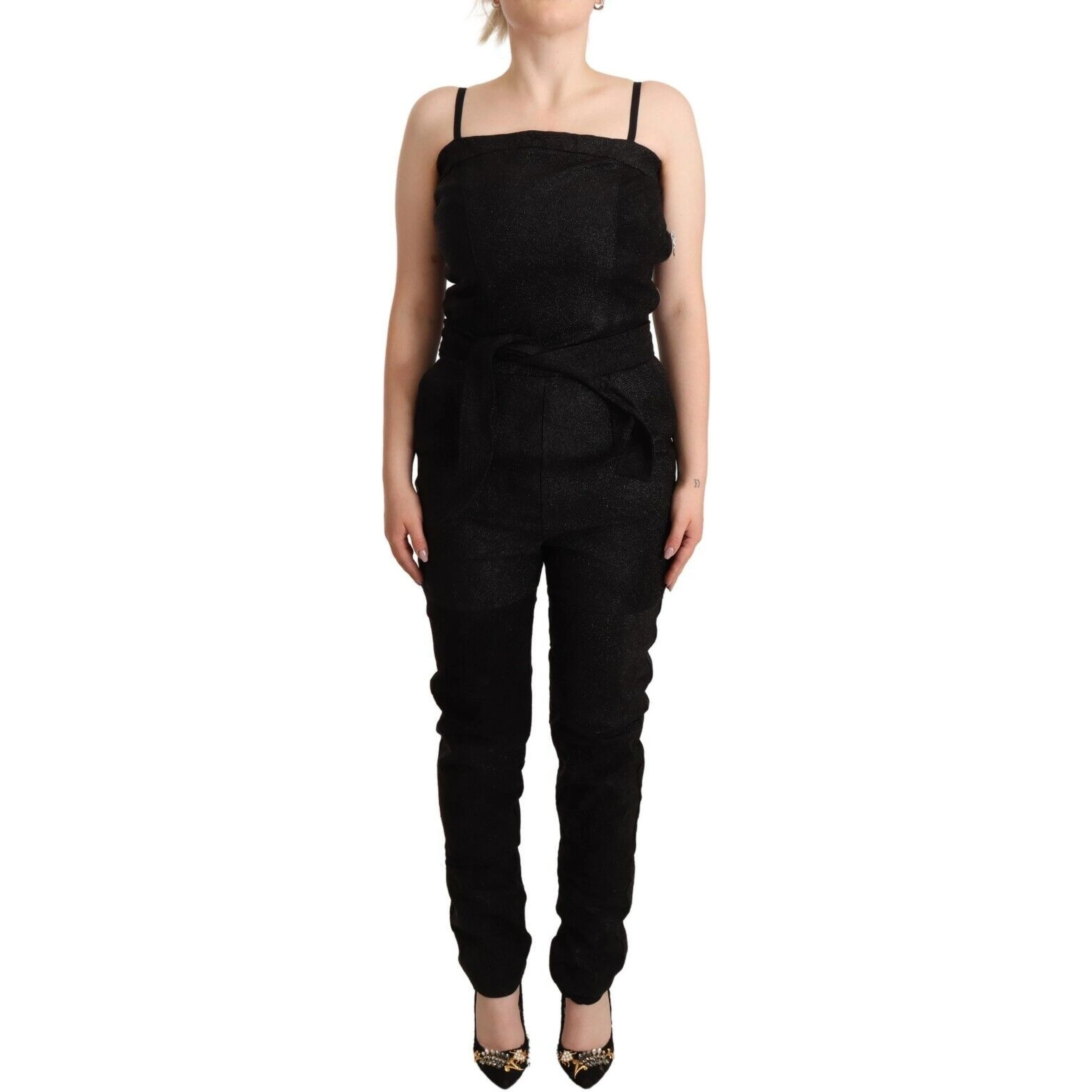 Black Spaghetti Strap Jumpsuit Dress