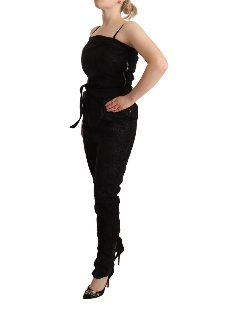 Black Spaghetti Strap Jumpsuit Dress