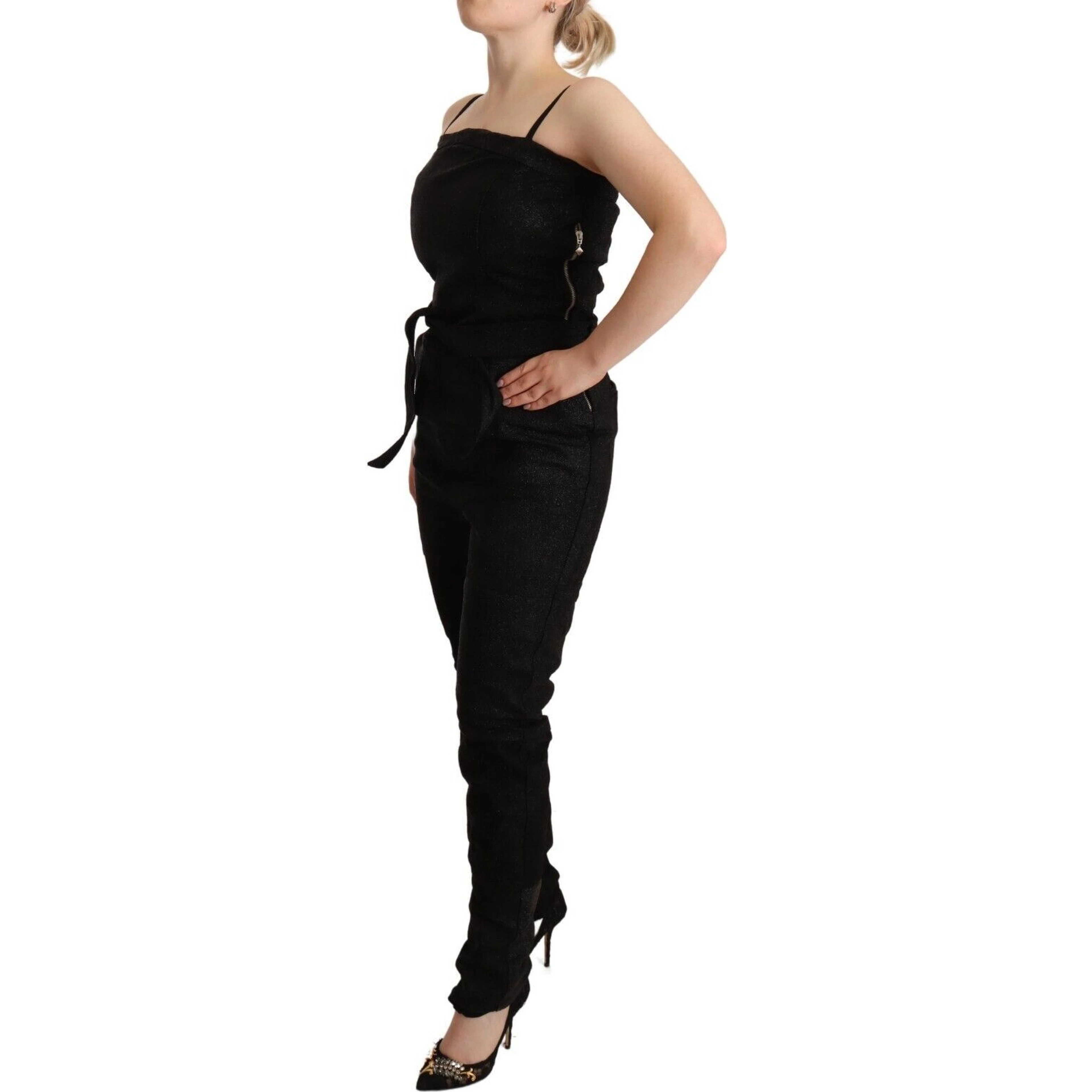 Black Spaghetti Strap Jumpsuit Dress