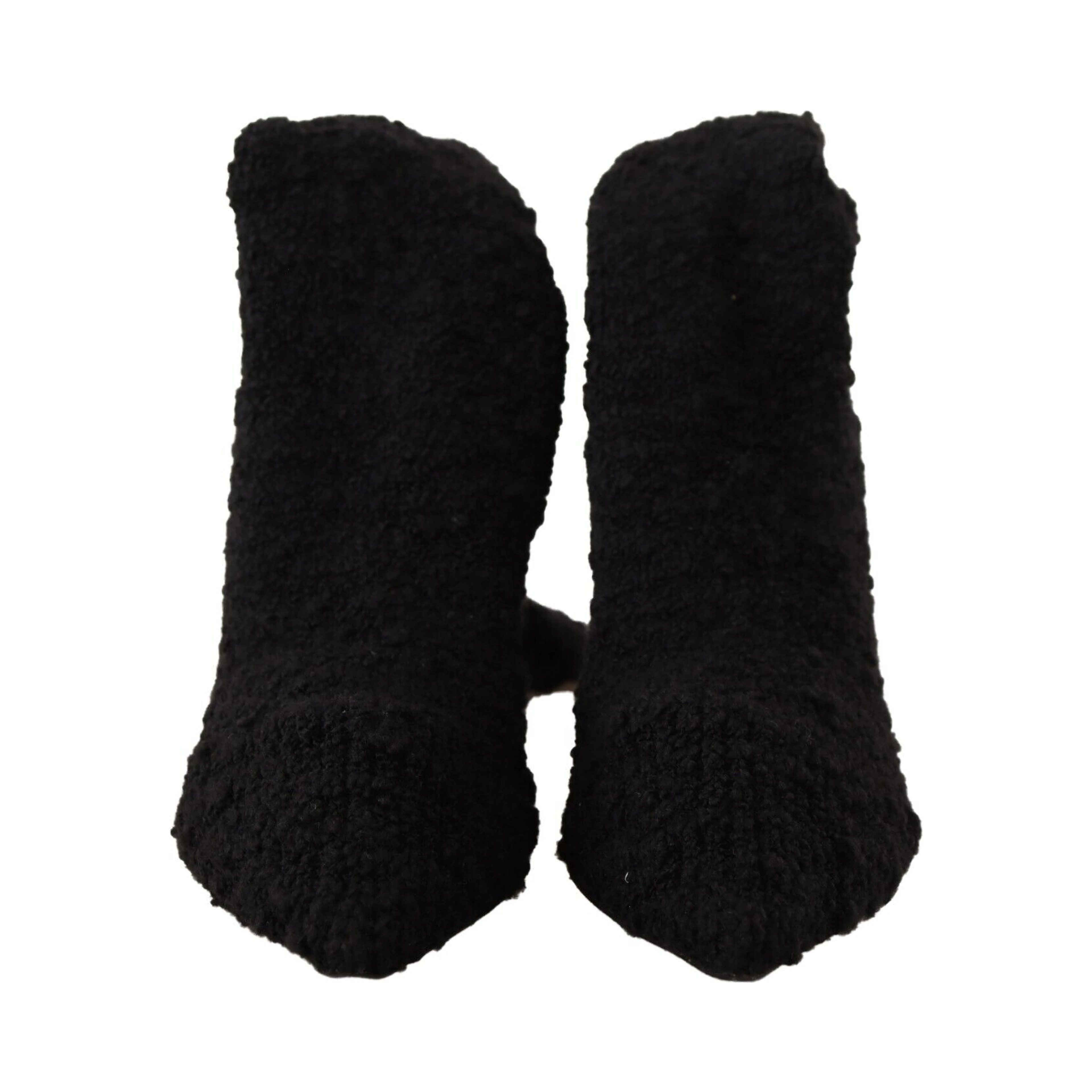 Black Stretch Socks Knee High Booties Shoes