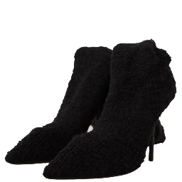 Black Stretch Socks Knee High Booties Shoes