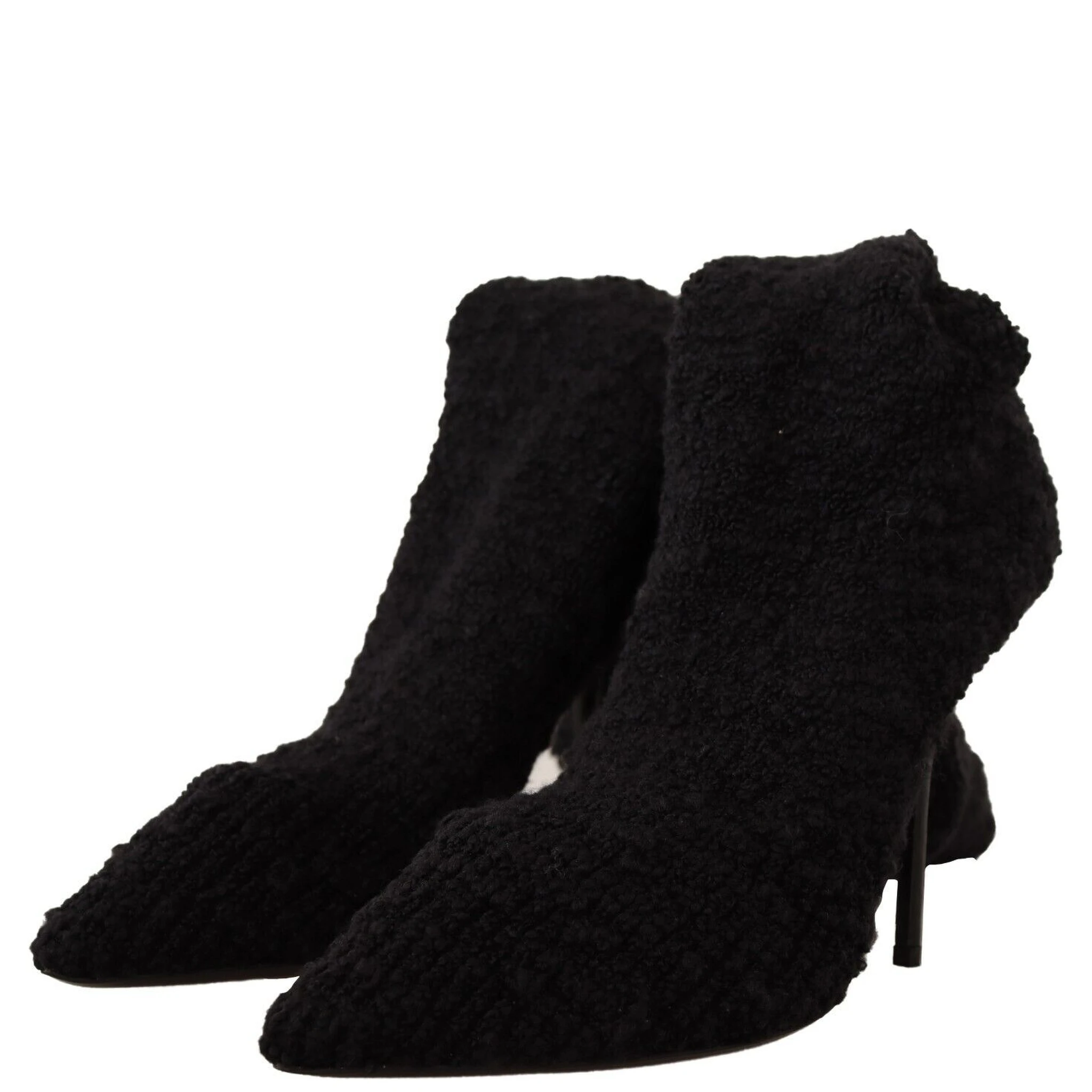 Black Stretch Socks Knee High Booties Shoes