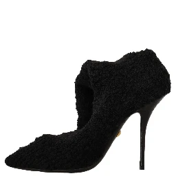 Black Stretch Socks Knee High Booties Shoes