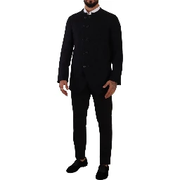 Gray Alpaca Button Down Men Coat Jacket