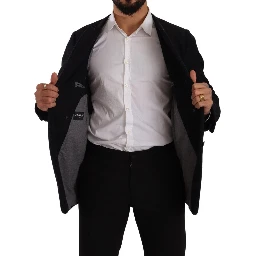 Gray Alpaca Button Down Men Coat Jacket