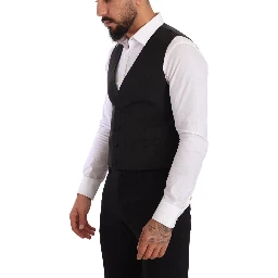 Gray Silk Slim Fit Waistcoat Formal Vest