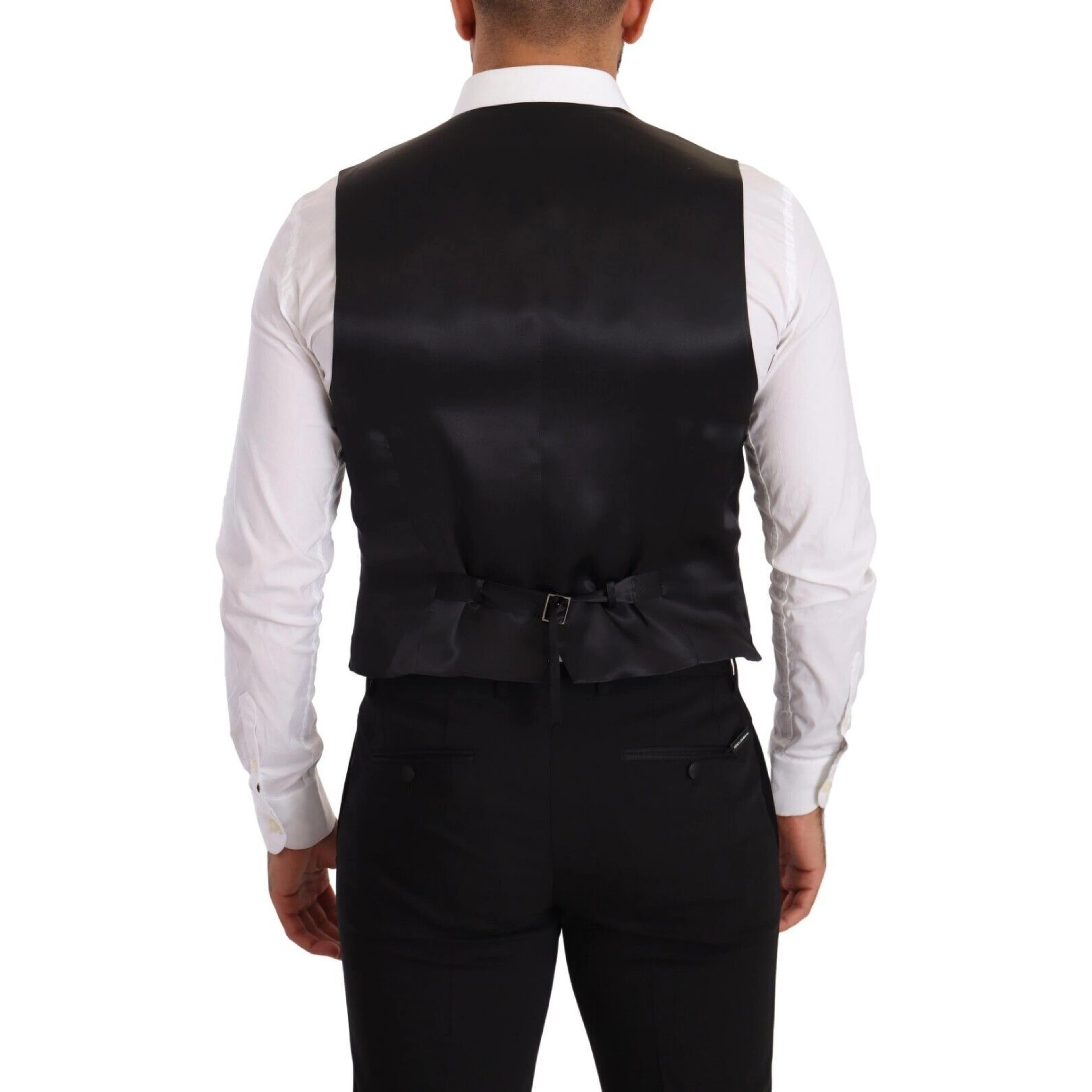 Gray Silk Slim Fit Waistcoat Formal Vest