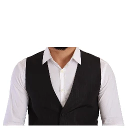 Gray Silk Slim Fit Waistcoat Formal Vest